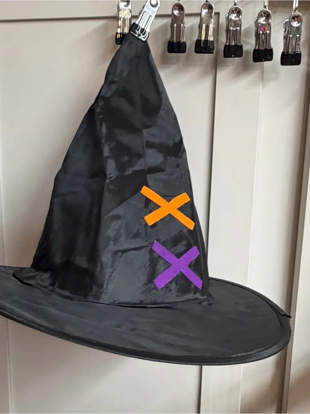 Girls Halloween Witch Costume Dress w/ hat & broom Orange  Purple Light Up NIP M
